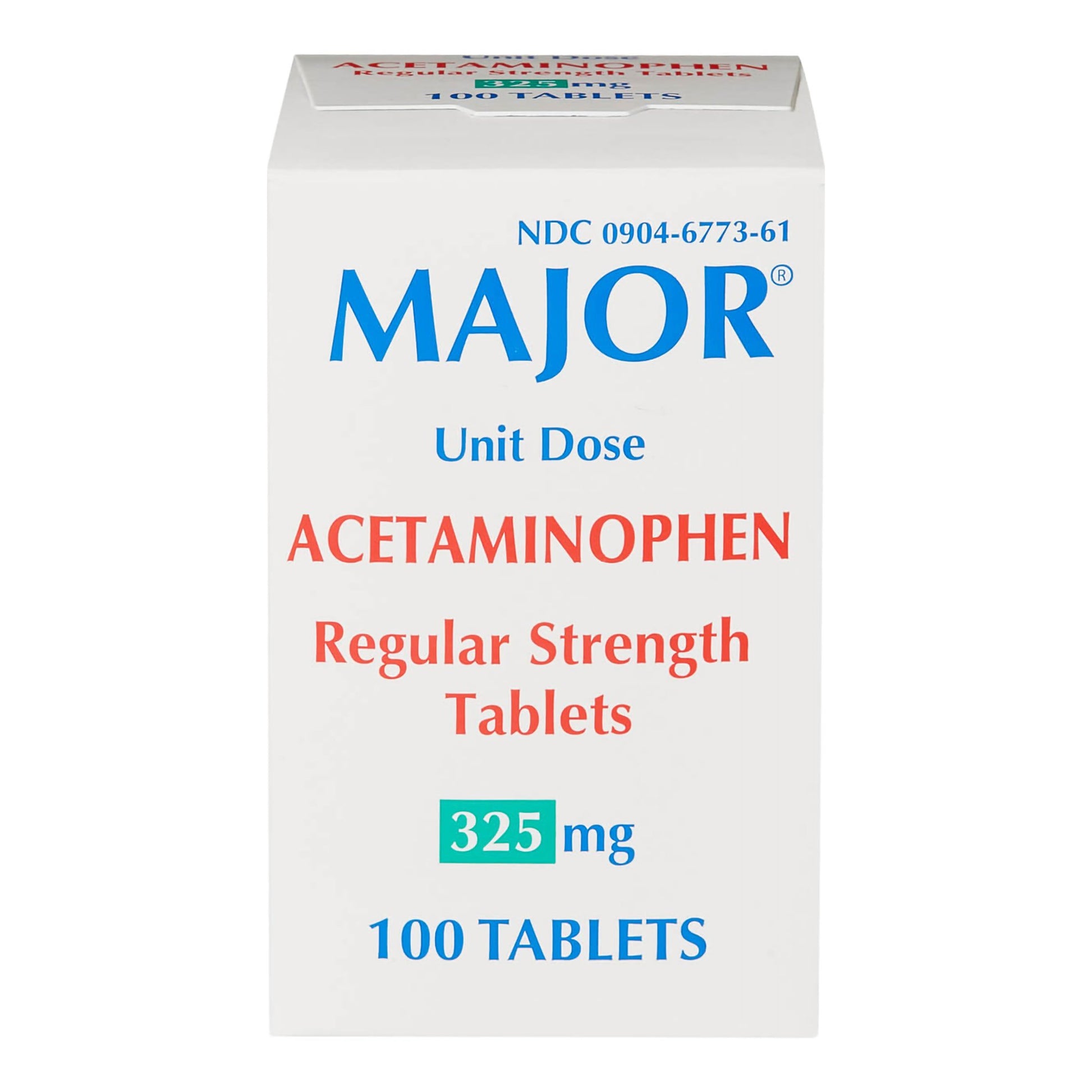 Pain Relief Major® 325 mg Strength Acetaminophen Unit Dose Tablet 100 per Box