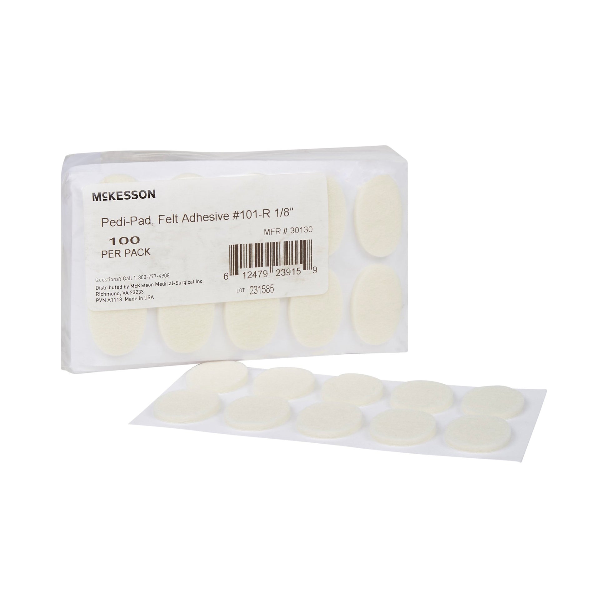 Protective Pad McKesson Pedi-Pad Size 101 Adhesive Backing Foot