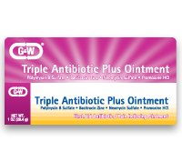 First Aid Antibiotic with Pain Relief Bacitracin / Neomycin / Polymyxin B / Pramoxine HCl G & W® Ointment 30 Gram Tube
