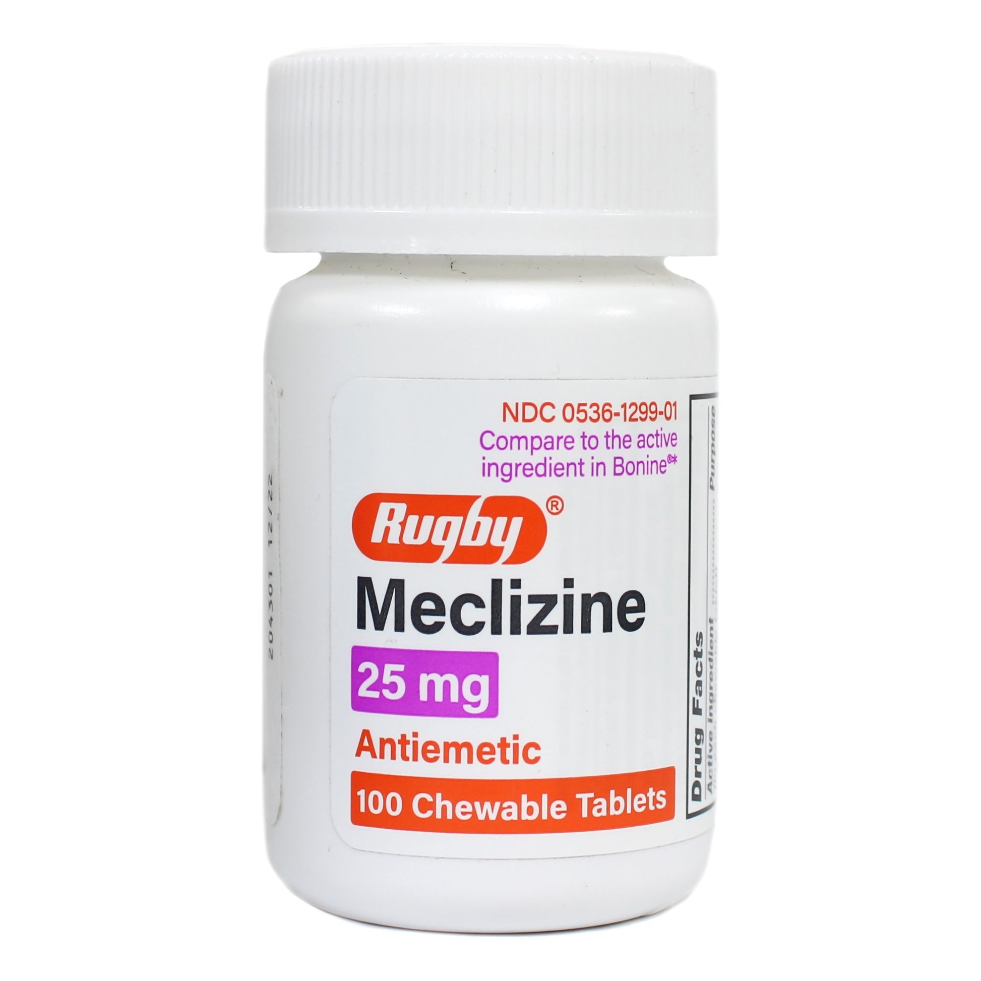 Nausea Relief Rugby® 25 mg Strength Chewable Tablet 100 Per Bottle