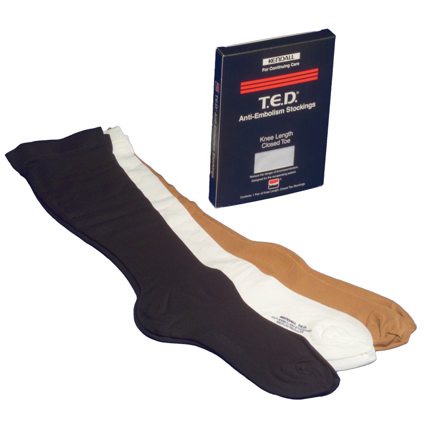 Anti-embolism Stocking T.E.D.™ Knee High Medium / Long Beige Closed Toe