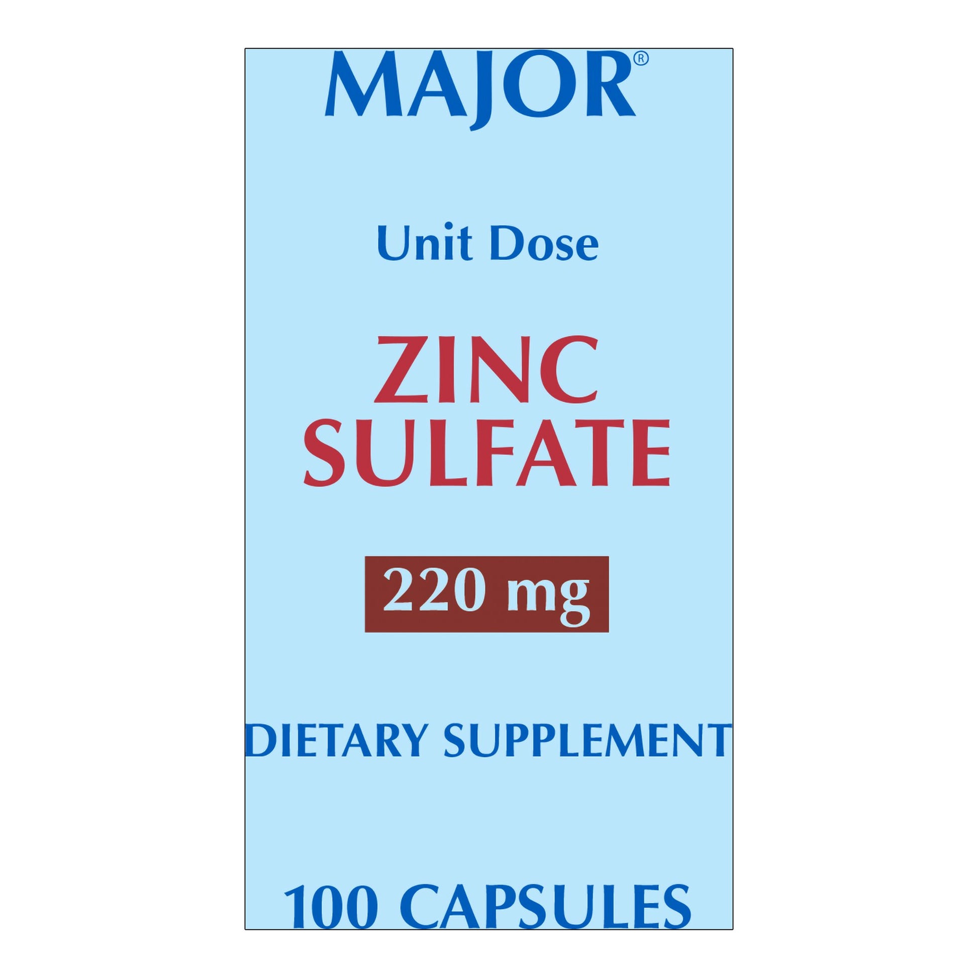 Mineral Supplement Zinc Sulfate 220 mg Strength Capsule 100 per Box