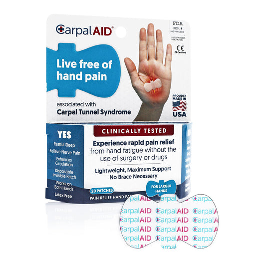 Hand-Based Carpal Tunnel Support Carpal AID® Patch Plastic Left or Right Hand Clear Large