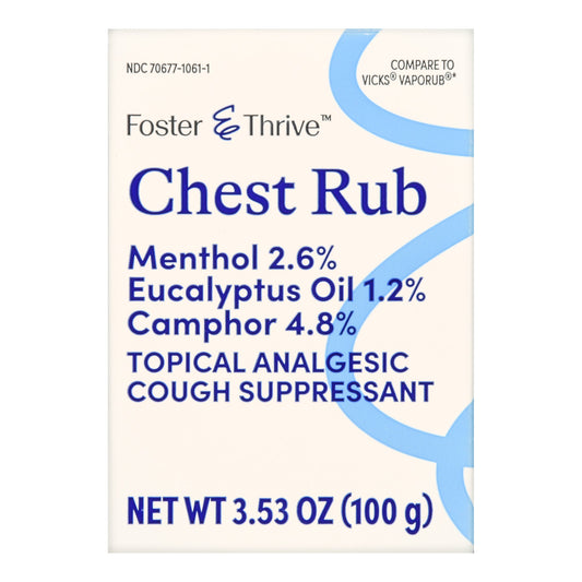 Chest Rub Foster & Thrive™ 4.8% / 2.6% / 1.2% Strength Ointment 3.5 oz.