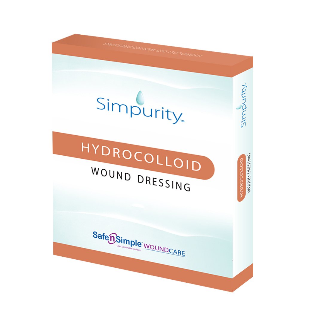 Hydrocolloid Dressing Simpurity™ Film Backing 4 X 4 Inch Square Hydrocolloid / Film