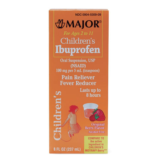 Children's Pain Relief Major® 100 mg / 5 mL Strength Ibuprofen Oral Suspension 8 oz.