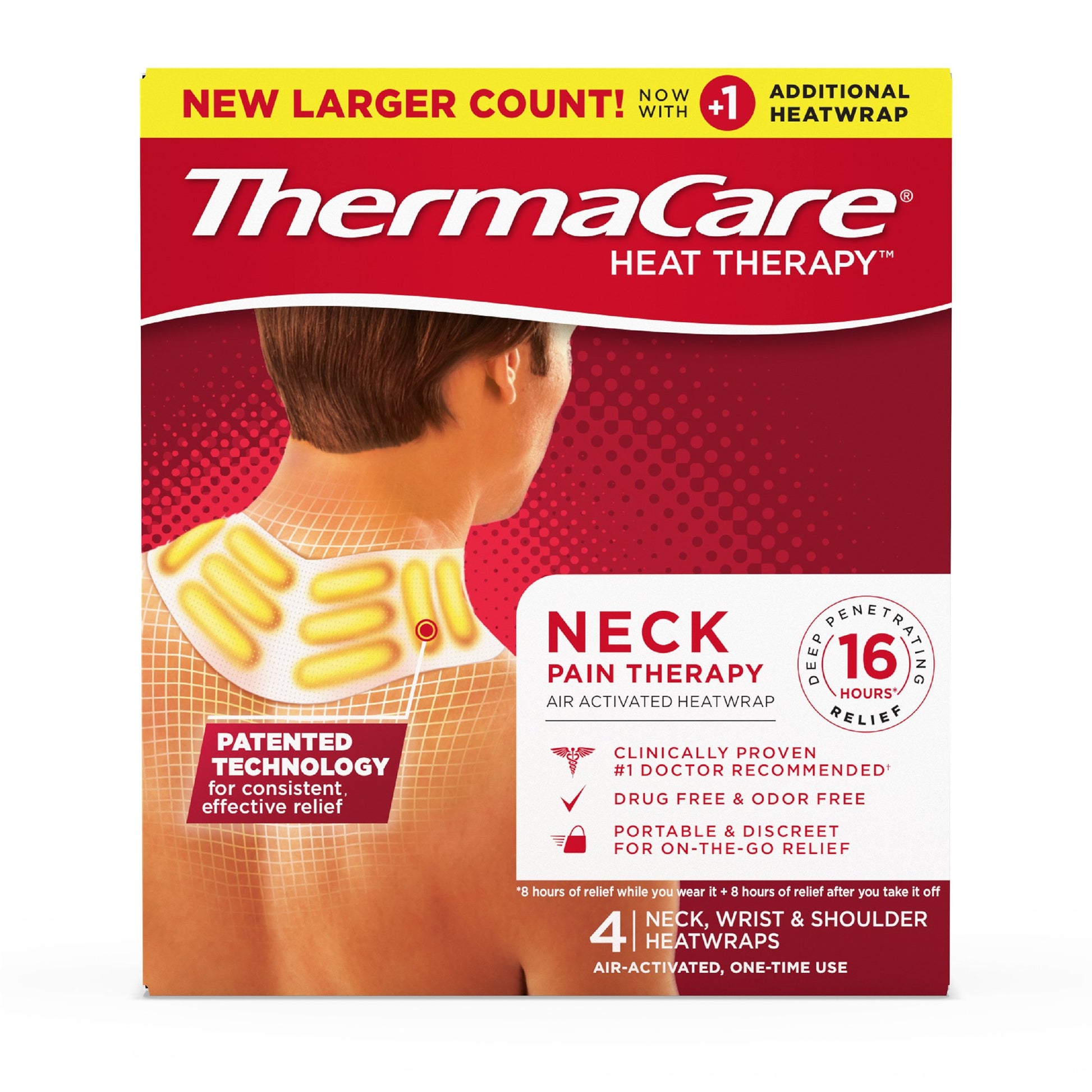 Instant Hot Patch ThermaCare® HeatWraps Neck / Shoulder / Wrist One Size Fits Most Nonwoven Material Cover Disposable