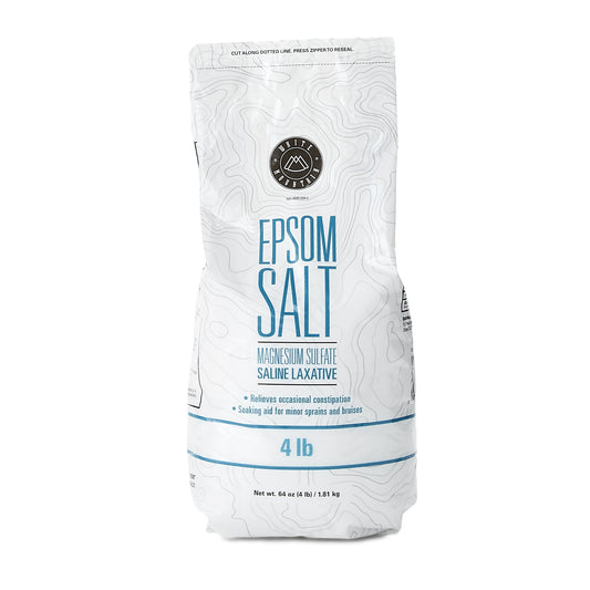 Epsom Salt Magnesium Sulfate USP White Mountain Granules 4 lbs. Carton