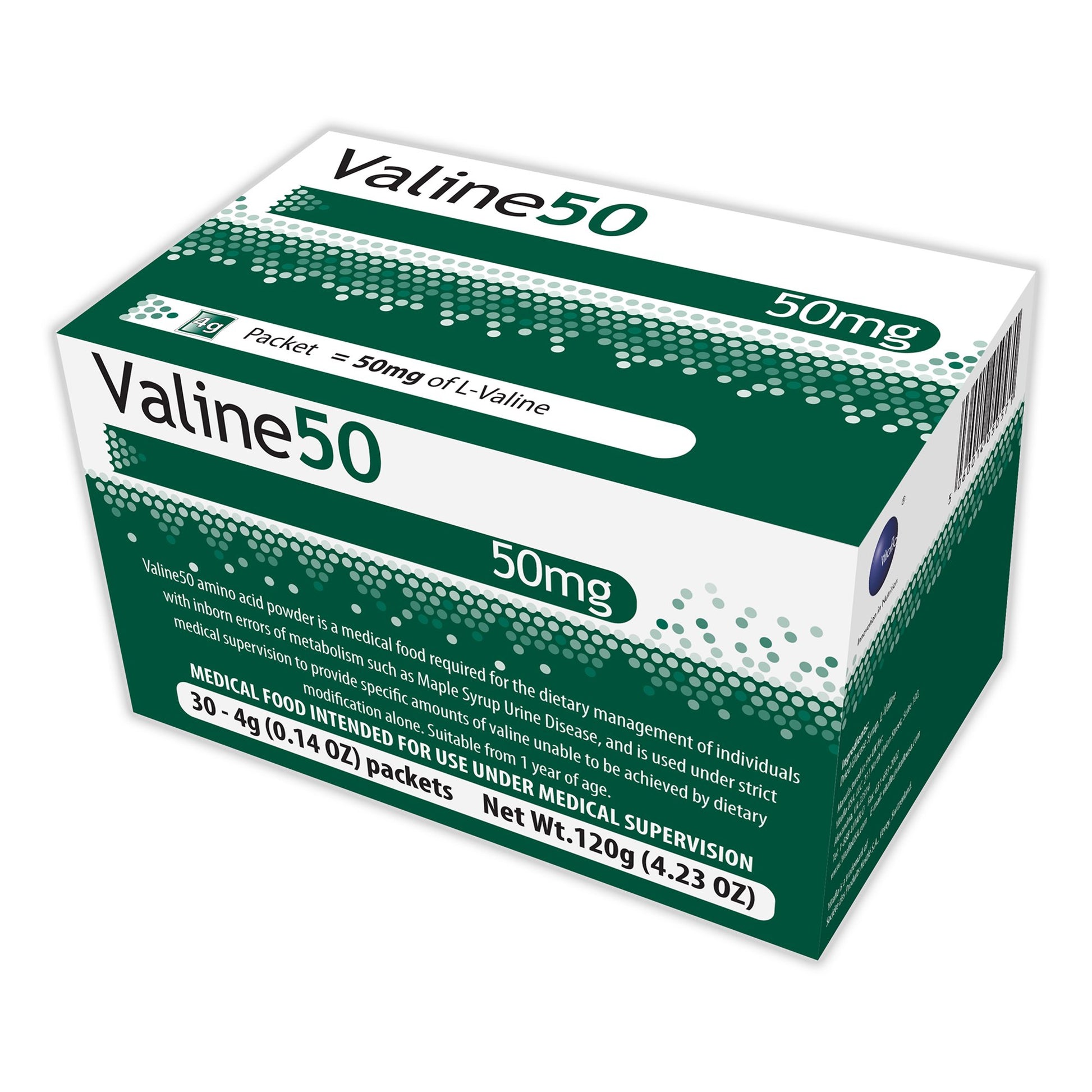 Oral Supplement Valine 50™ Unflavored Powder 4 Gram Individual Packet