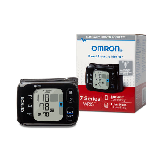 Home Automatic Digital Blood Pressure Monitor Omron®7 Series™ One Size Fits Most Cuff Wrist Cloth Fabric Cuff 12 - 20 cm Wrist