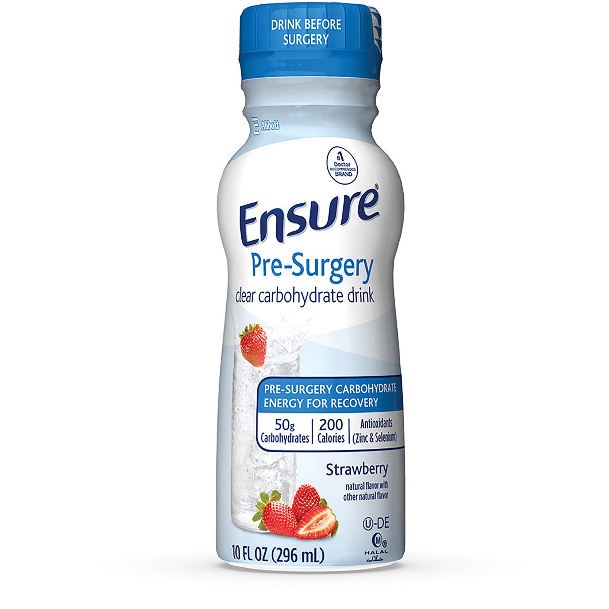 Oral Supplement Ensure® Pre-Surgery Clear Carbohydrate Drink Strawberry Flavor Liquid 10 oz. Bottle