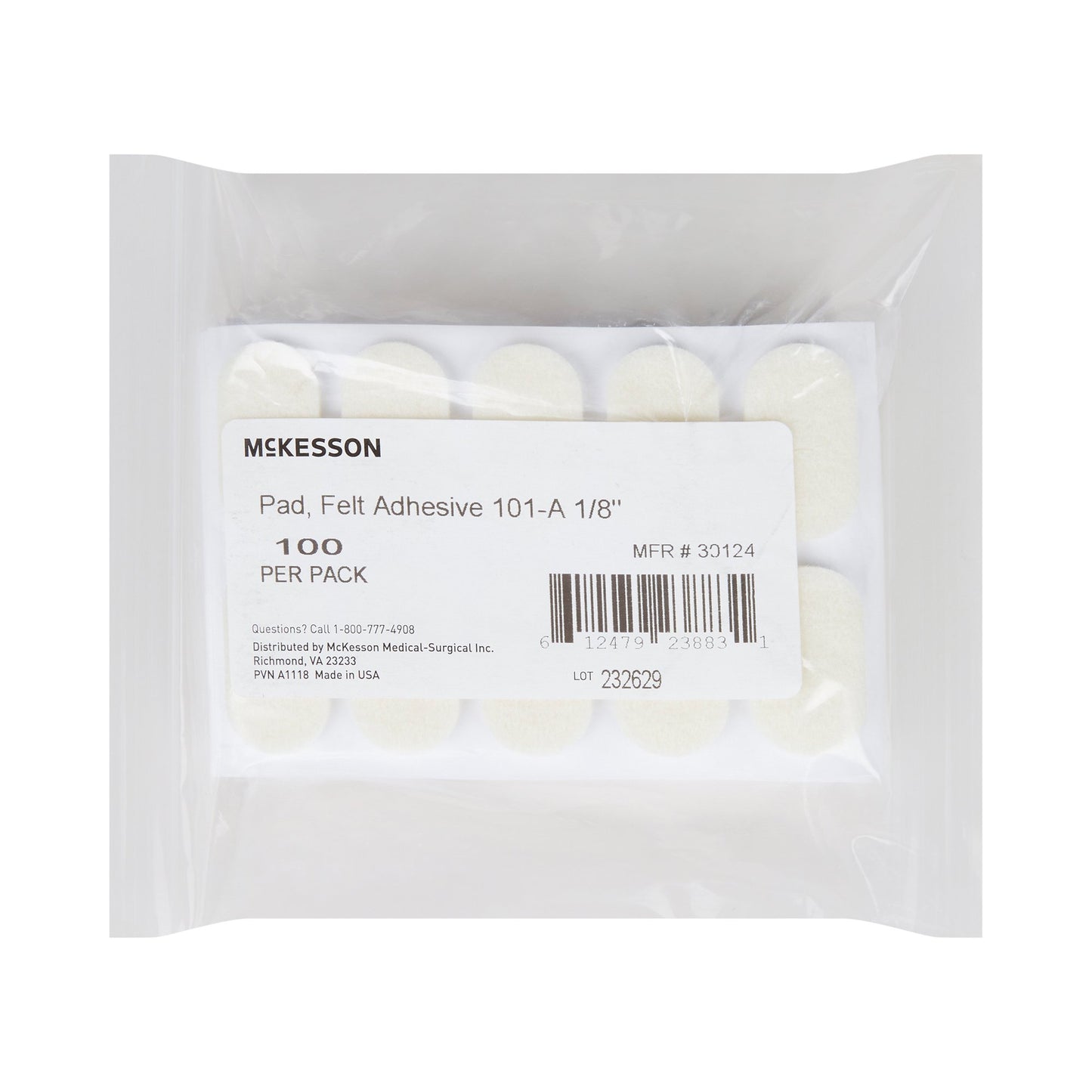 Protective Pad McKesson Pedi-Pad Size 101-A Adhesive Backing Foot