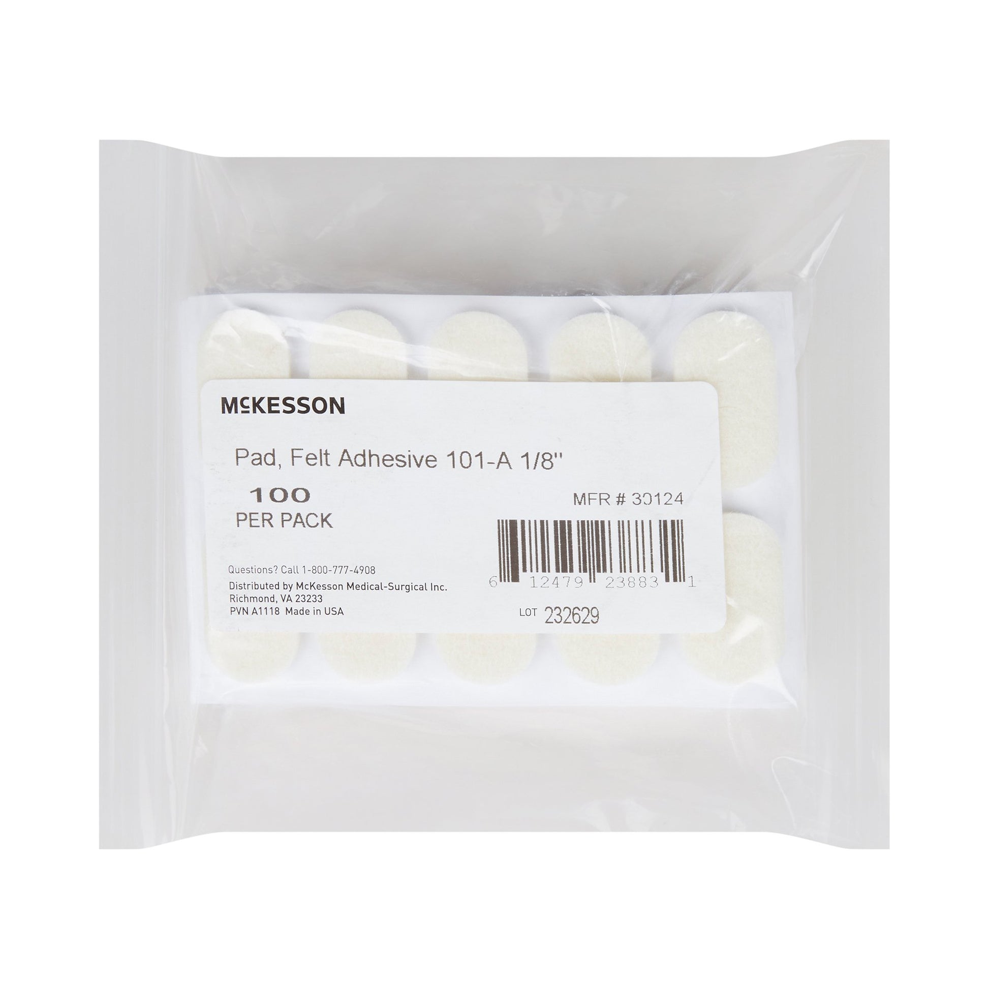 Protective Pad McKesson Pedi-Pad Size 101-A Adhesive Backing Foot