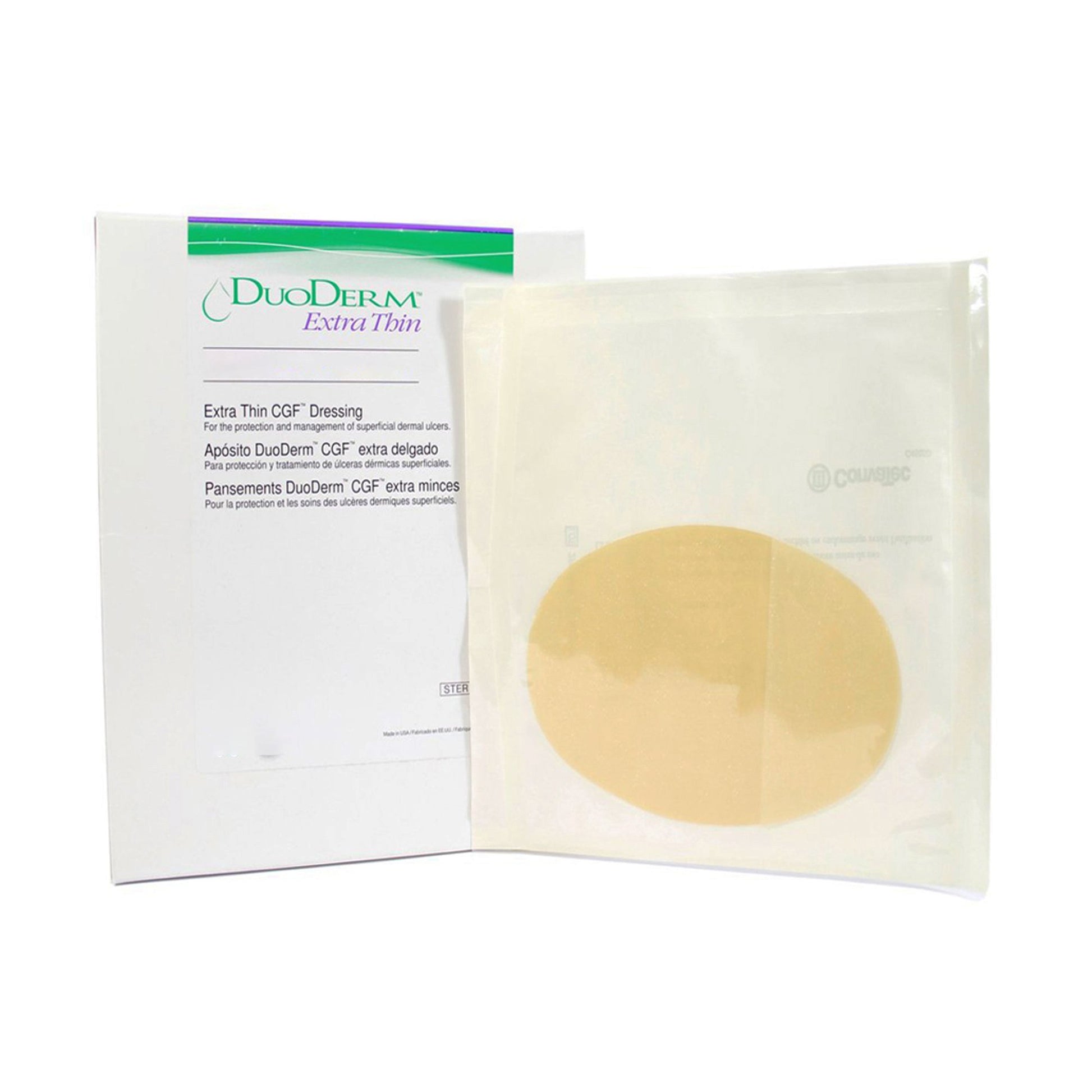 Thin Hydrocolloid Dressing DuoDERM® Extra Thin CGF® Film Backing 6 X 7 Inch Triangle Hydrocolloid / Film