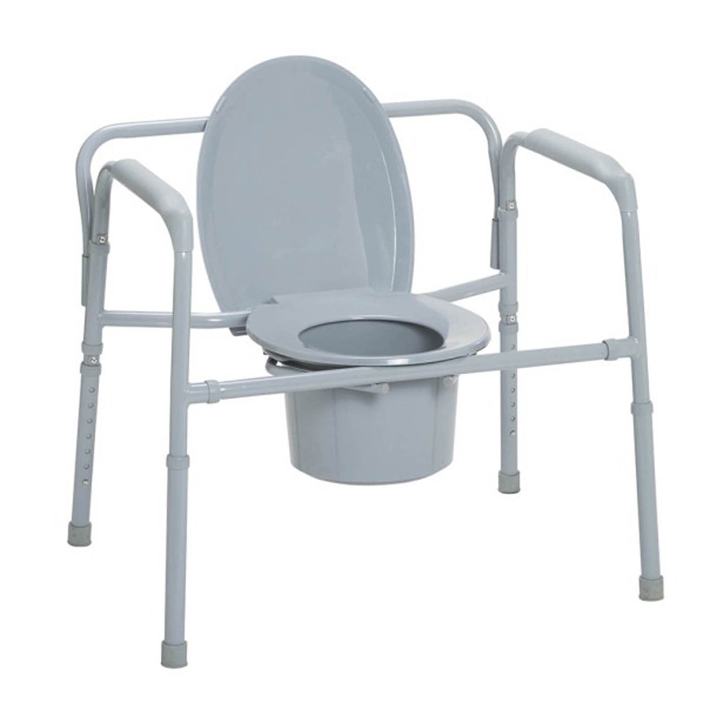 Commode Chair drive™ Fixed Arms Steel Frame With Backrest 24 Inch Seat Width 650 lbs. Weight Capacity