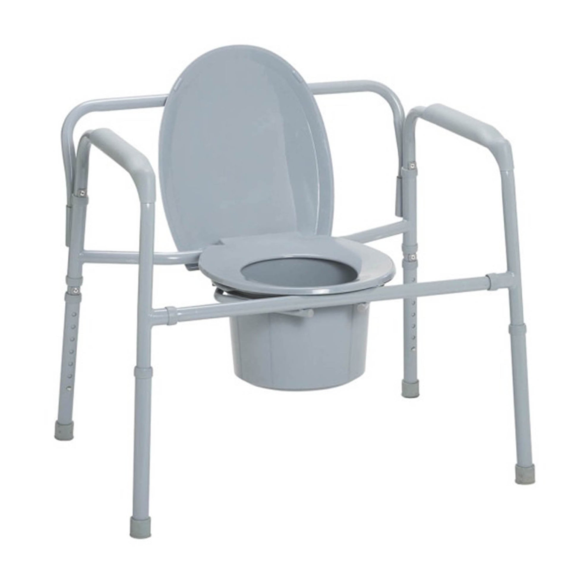 Commode Chair drive™ Fixed Arms Steel Frame With Backrest 24 Inch Seat Width 650 lbs. Weight Capacity
