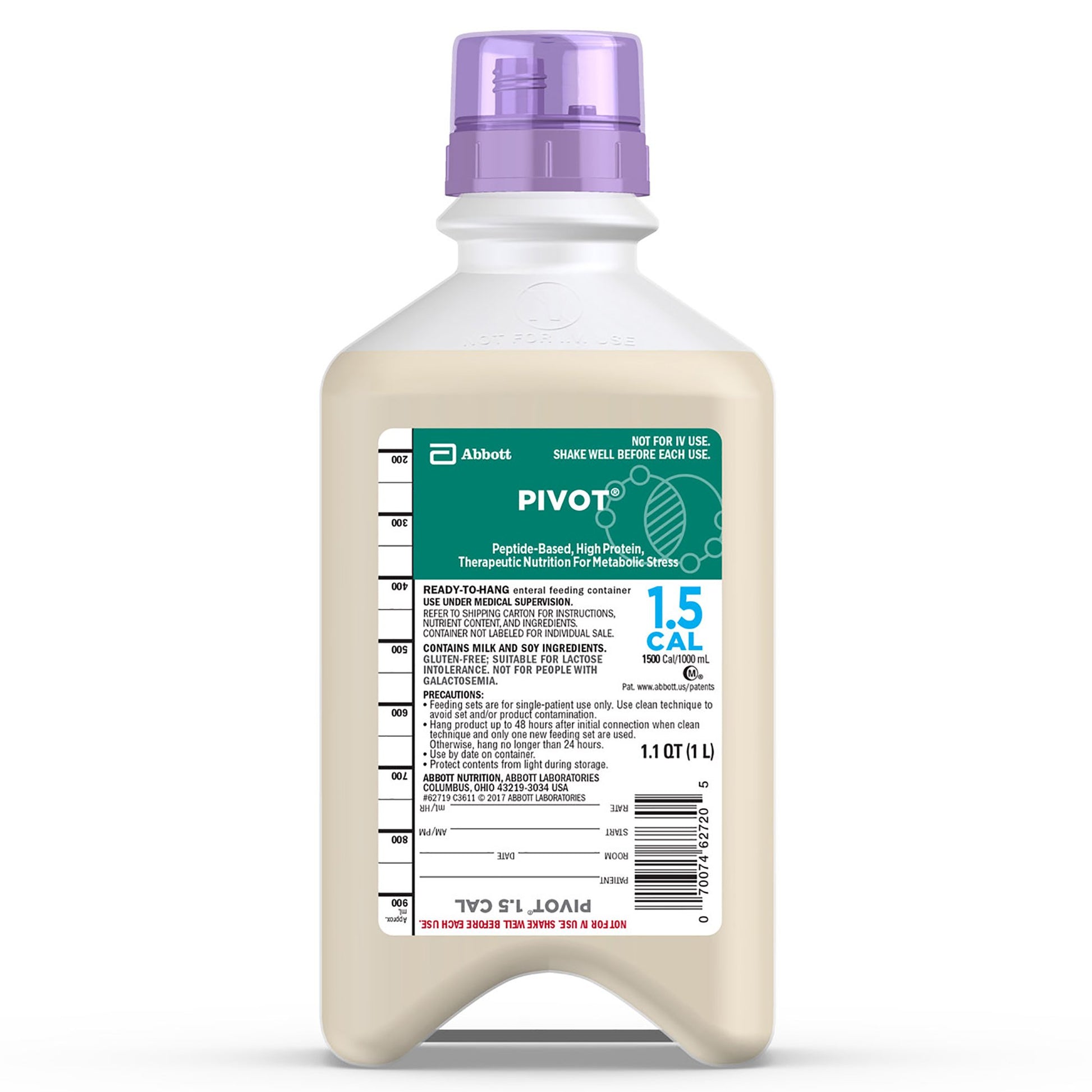 Tube Feeding Formula Pivot® 1.5 Cal Unflavored Liquid 33.8 oz. Bottle