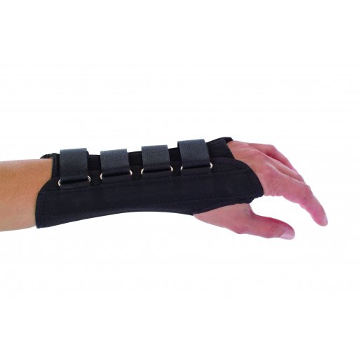 Wrist Support ProCare® Aluminum / Cotton / Flannel / Suede Right Hand Black Small