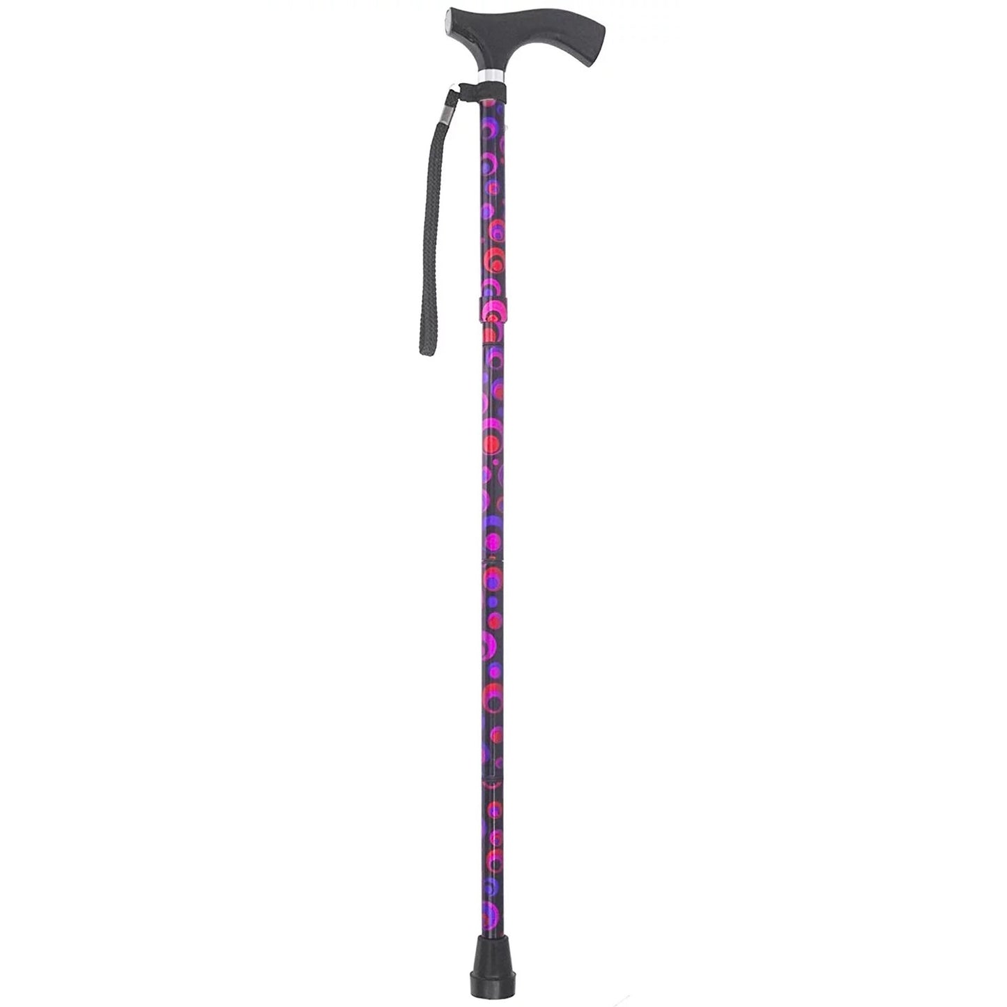 Folding Cane Switch Sticks® Aluminum 32 to 37 Inch Height Circle Print