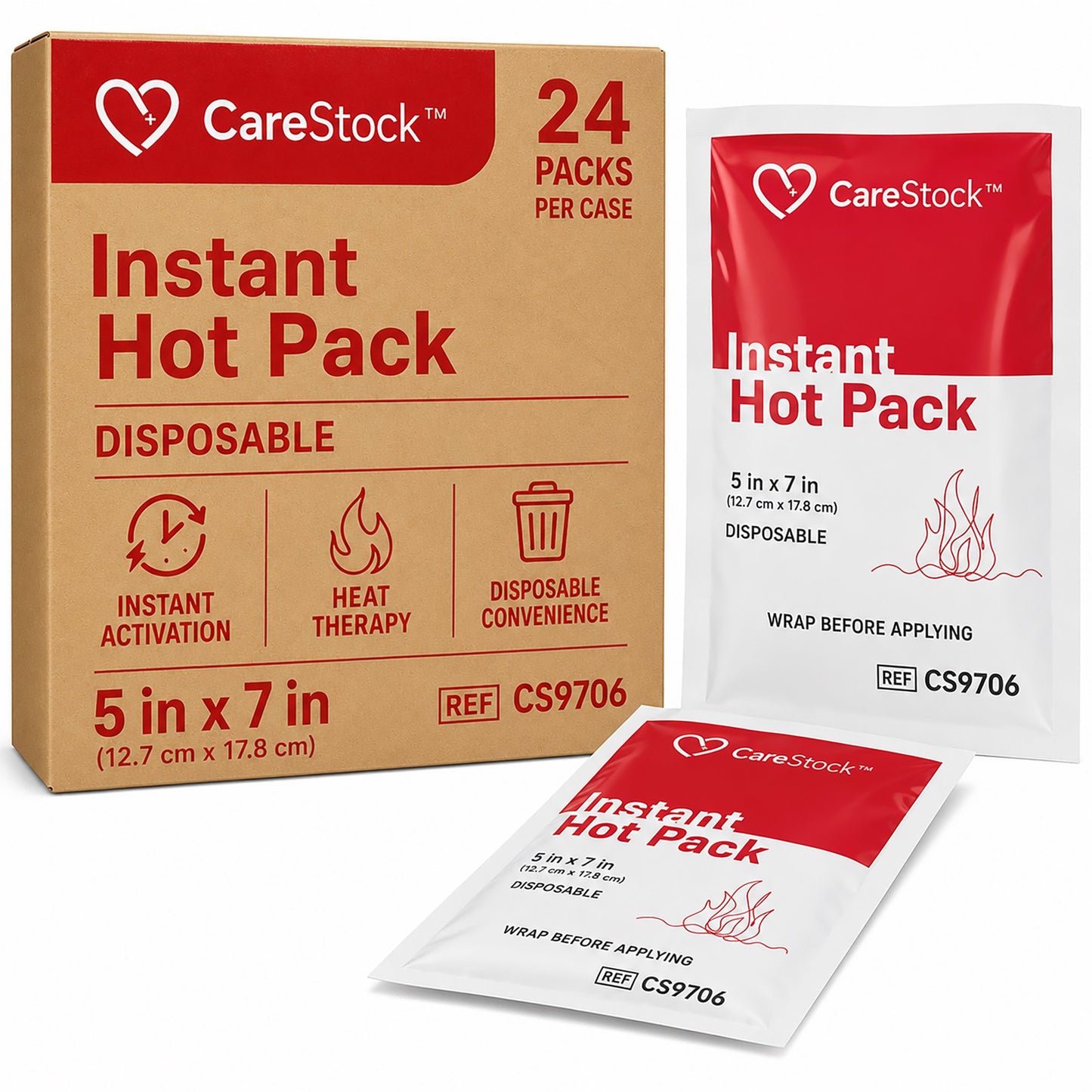 Instant Hot Pack CareStock General Purpose Small Plastic Cover Disposable
