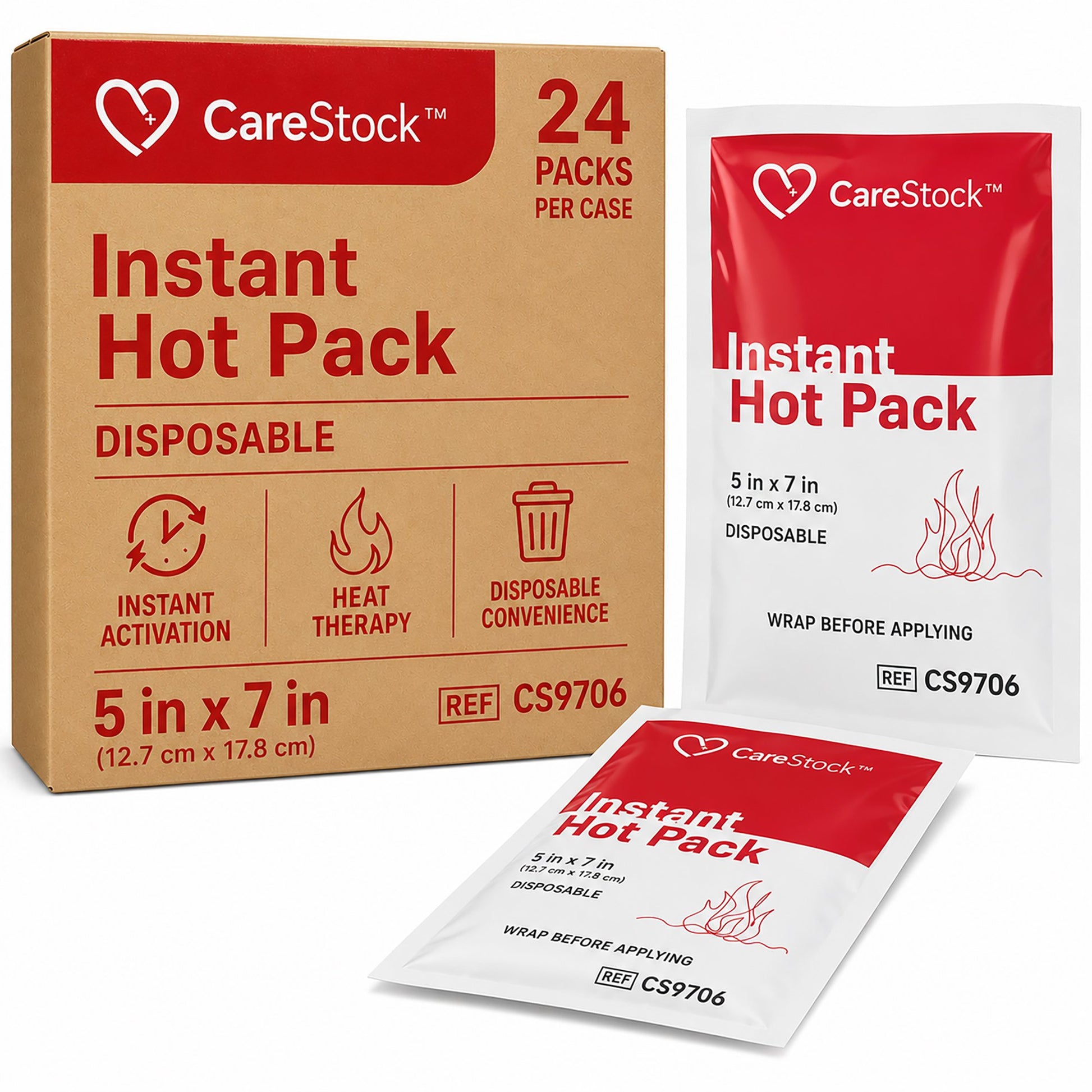 Instant Hot Pack CareStock General Purpose Small Plastic Cover Disposable