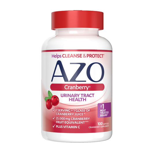 Urinary Tract Health Dietary Supplement AZO® Cranberry Vitamin C / Cranberry 120 mg - 500 mg Strength Softgel 100 per Bottle