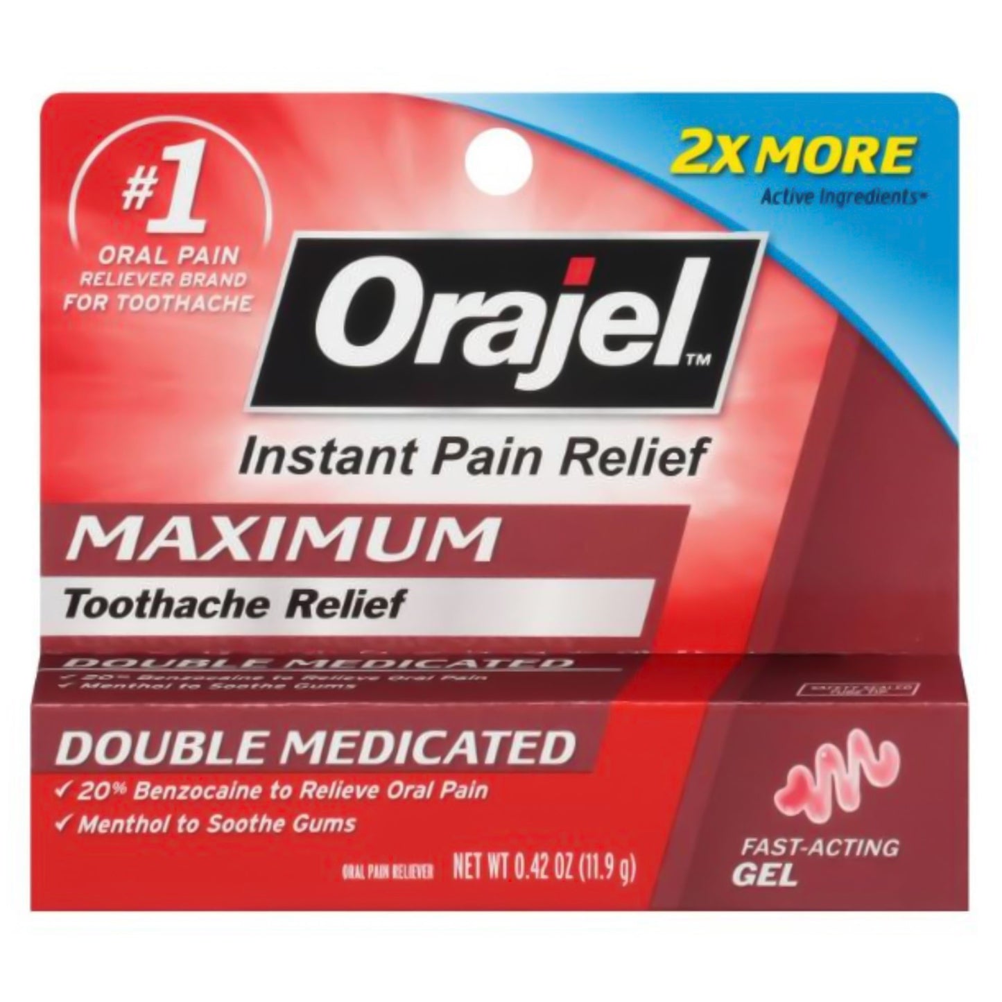 Oral Pain Relief Orajel® 2X 20% Strength Benzocaine Oral Gel 0.25 oz.