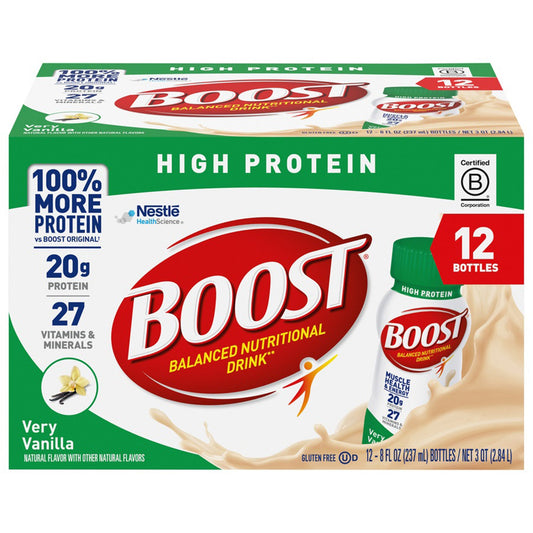 Oral Supplement Boost® High Protein Very Vanilla Flavor Liquid 8 oz. Bottle