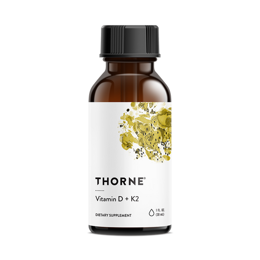 Vitamin Supplement THORNE® Vitamin D + K2 Liquid Vitamin D3 / K2 (Menatetrenone 1,000 IU Strength Drops 1 oz.