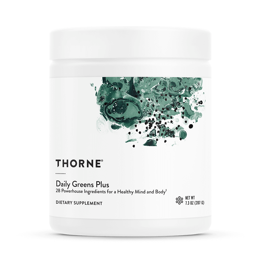 Oral Supplement THORNE® Daily Greens Plus Greens Flavor Powder 7.2 oz. Canister